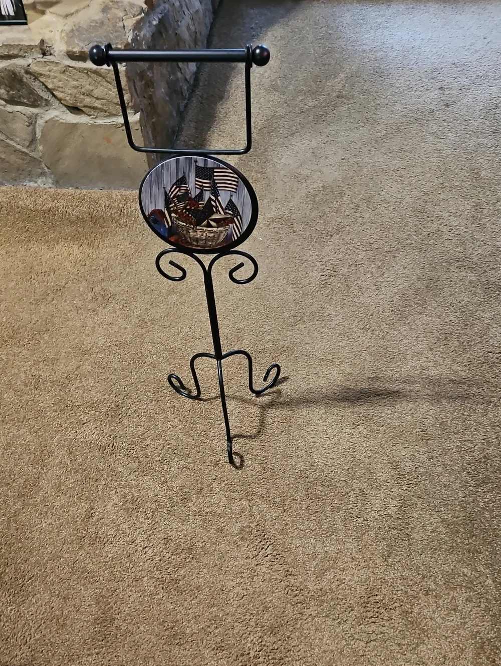 Black Metal Toilet Tissue Holder with 5 Seasons of Magnetic Designs